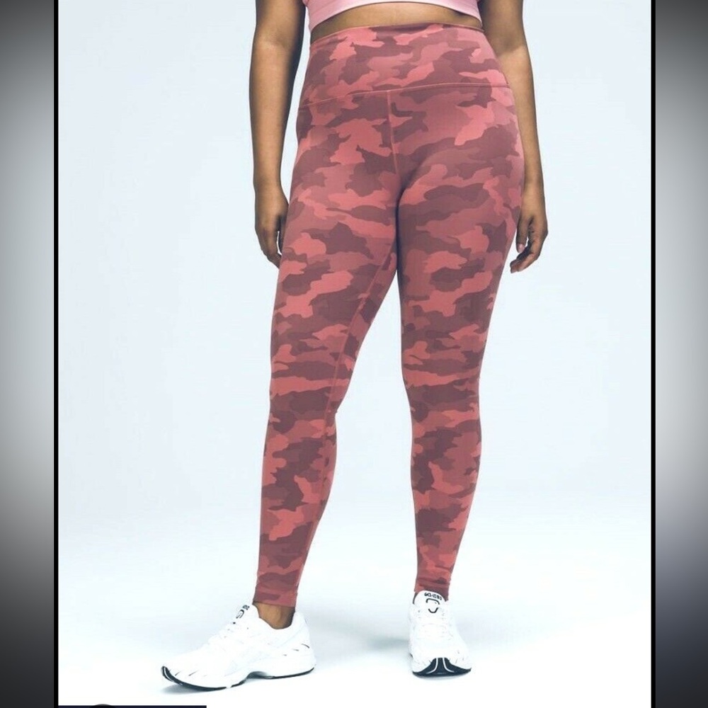 lululemon athletica Pink Camo High-Rise wunder train leggings